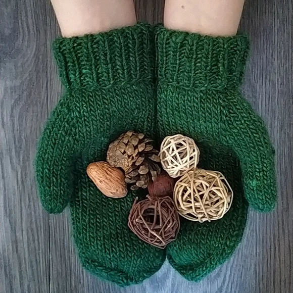 Hand Knit Alpaca Silk Mittens - Picture 5 of 9